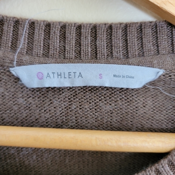 Athleta | Nopa Merino Wool Side Lace-Up Sweater in Brown Size Small - Picture 4 of 8